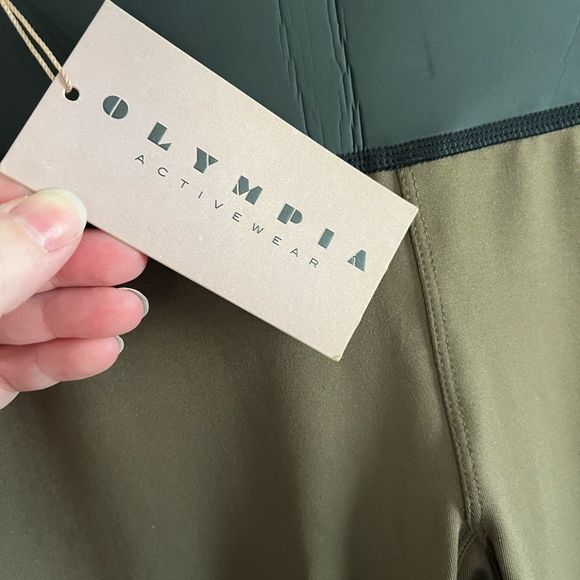 NWT Olympia Activewear Kore Neo Cropped Leggings, Army Green. Size P (0-2) - Picture 4 of 11